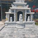 六安芝麻白中国黑石材套墓 花岗岩墓碑
