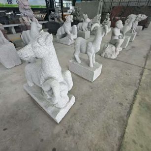 六安芝麻白雕刻 十二生肖 异形雕刻