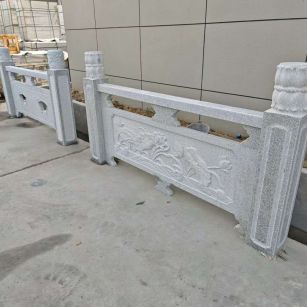 六安芝麻白河道栏杆 石材栏杆