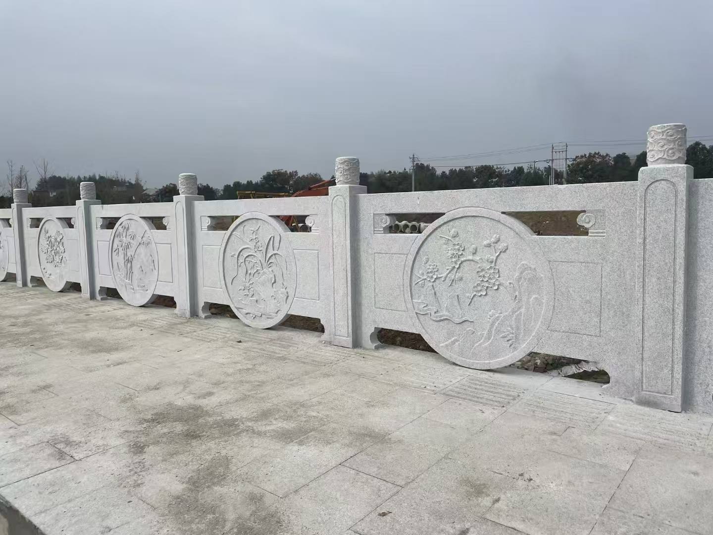 六安芝麻白河道栏杆 石材栏杆